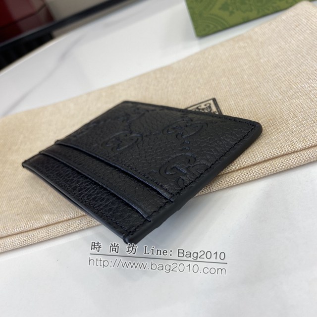 Gucci專櫃古馳最新款Emblem系列超柔軟荔克色壓花/全皮卡包 jh2084型號：815883